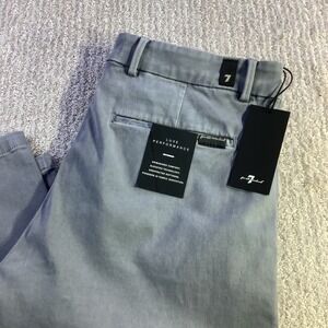 7 For All Mankind Luxe Performance Slim Chino Pants Mens 34 x 31 Sleepy Blue NWT